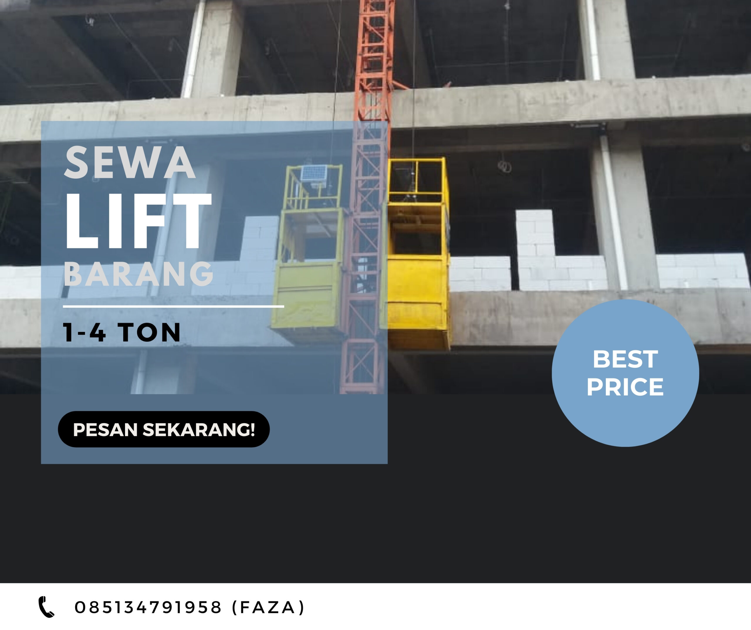 Sewa Lift Barang Kabupaten Melawi: 085134791958