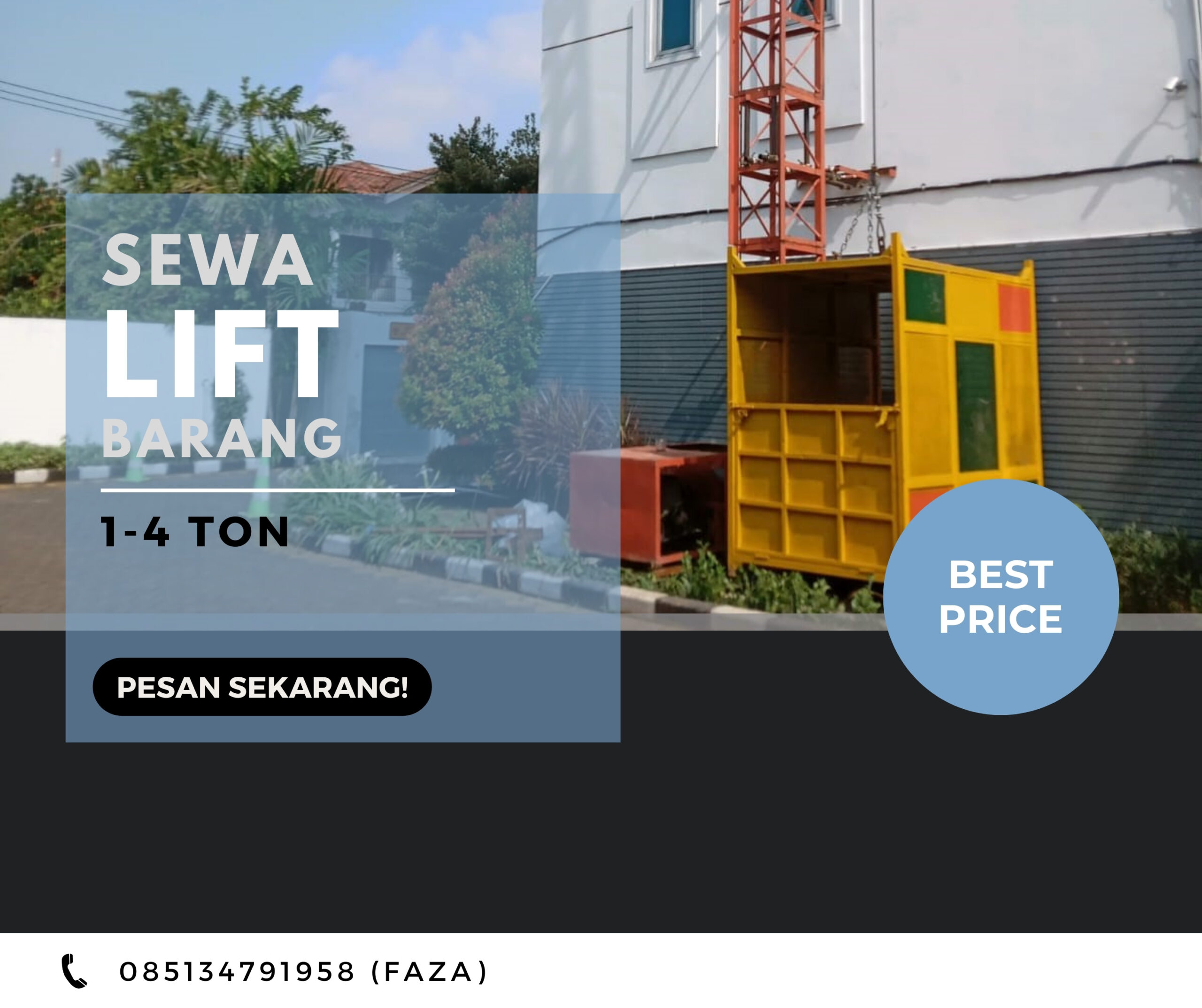 Sewa Lift Barang Kabupaten Sanggau: 085134791958