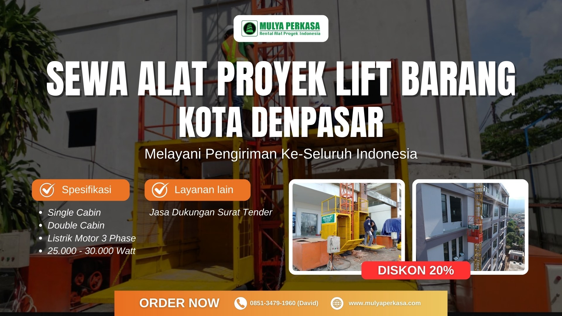 Lift Barang Kota Denpasar Berkualitas | 0851-3479-1960