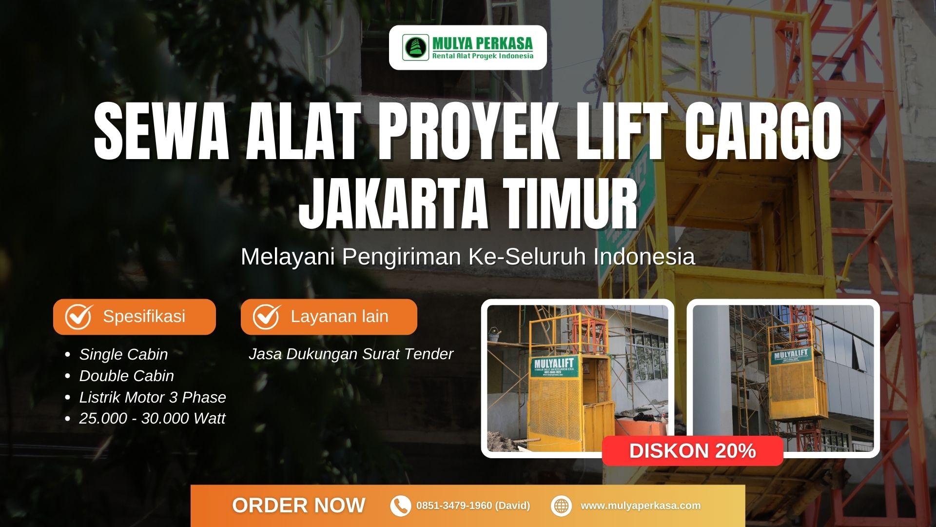 Mulya Perkasa, Penyedia Layanan Rental Lift Cargo Jakarta Timur