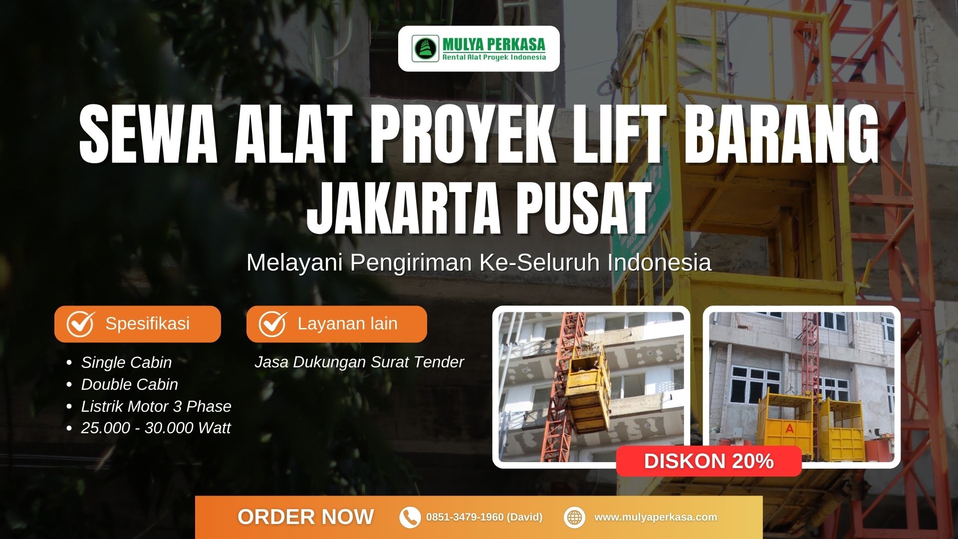 Mulya Perkasa, Penyedia Layanan Sewa Lift Barang Jakarta Pusat