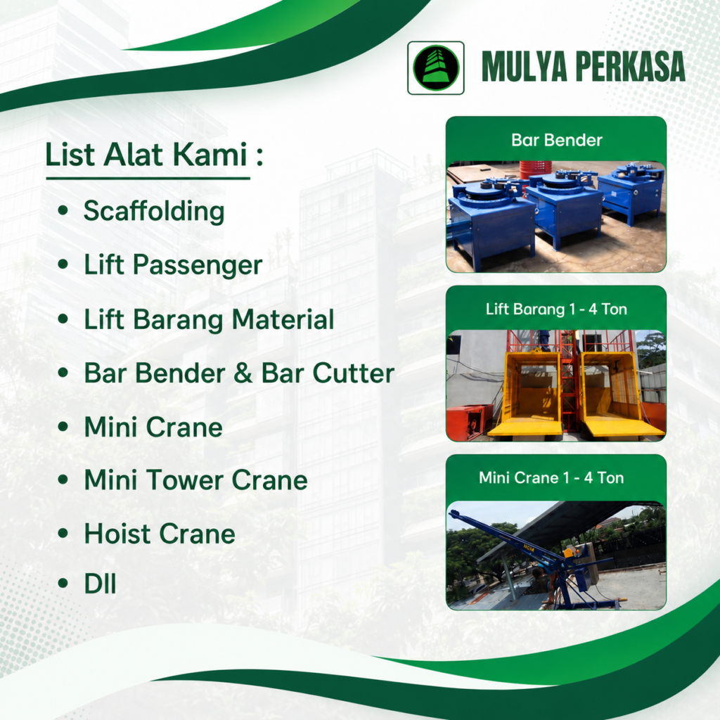 Sewa lift barang Medan untuk proyek gedung bertingkat.