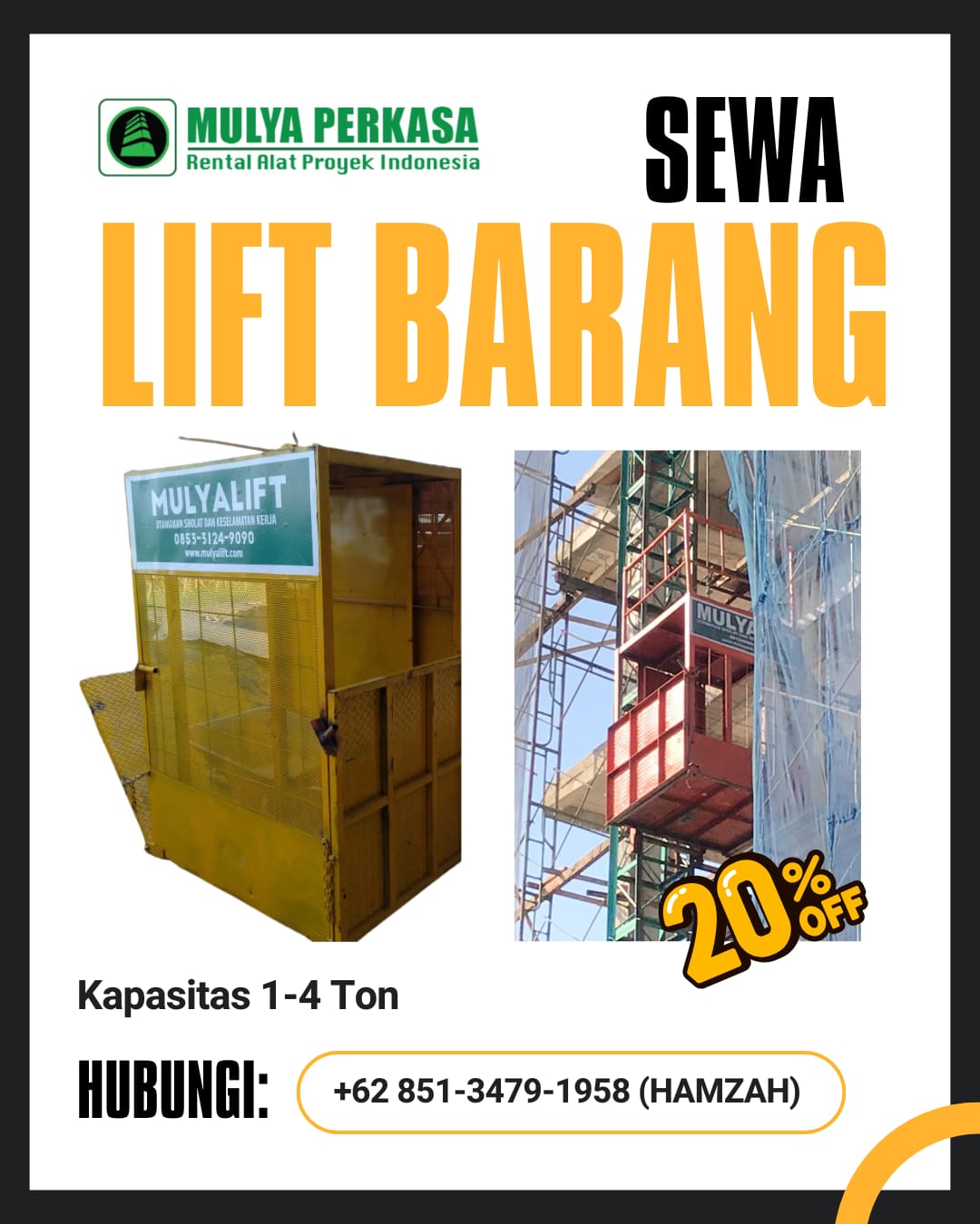 Sewa Lift Passenger Medan – Murah & Berkualitas 085134791958
