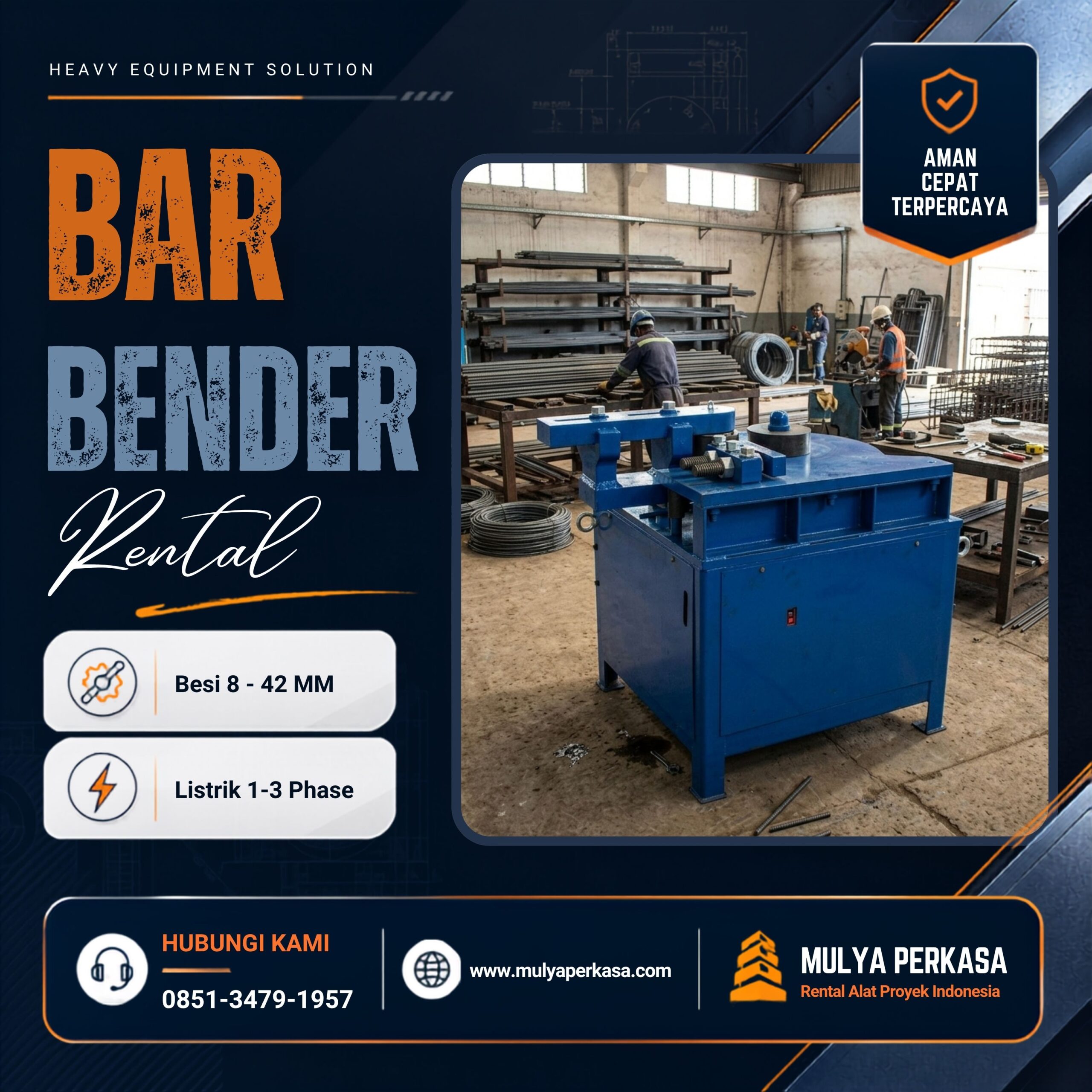 Sewa bar bender Cilacap dengan hasil tekukan presisi dan stabil.