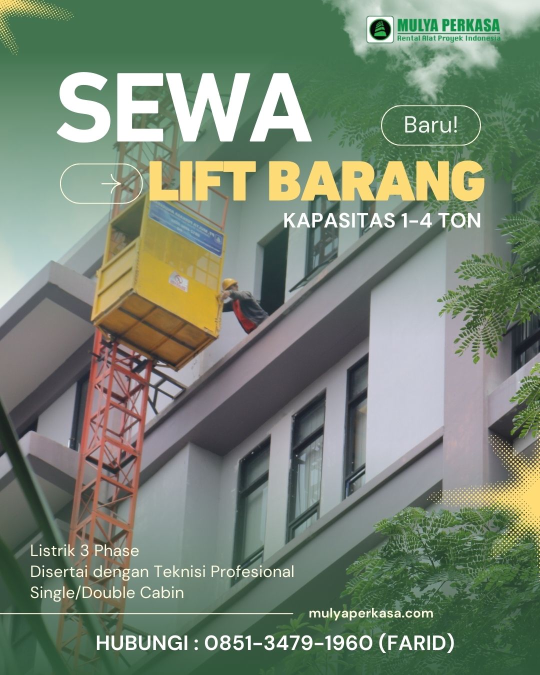 sewa lift barang Tegal