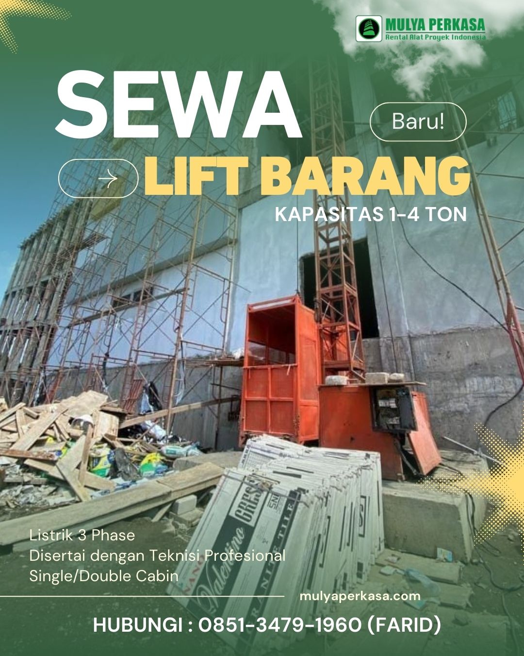 sewa lift barang Tangerang