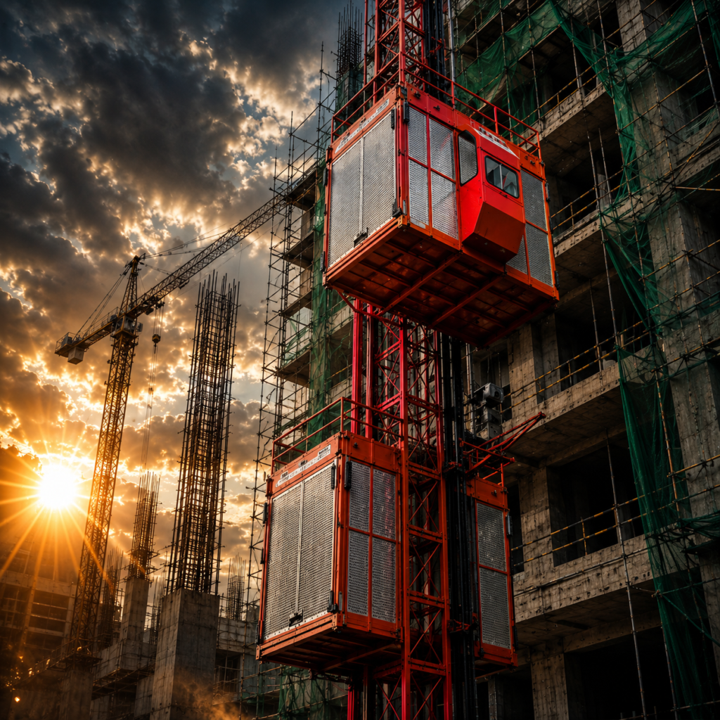 Sewa passenger hoist Surabaya untuk proyek gedung bertingkat