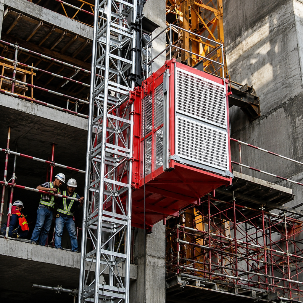 Jasa sewa passenger hoist Surabaya kapasitas 1–4 ton
