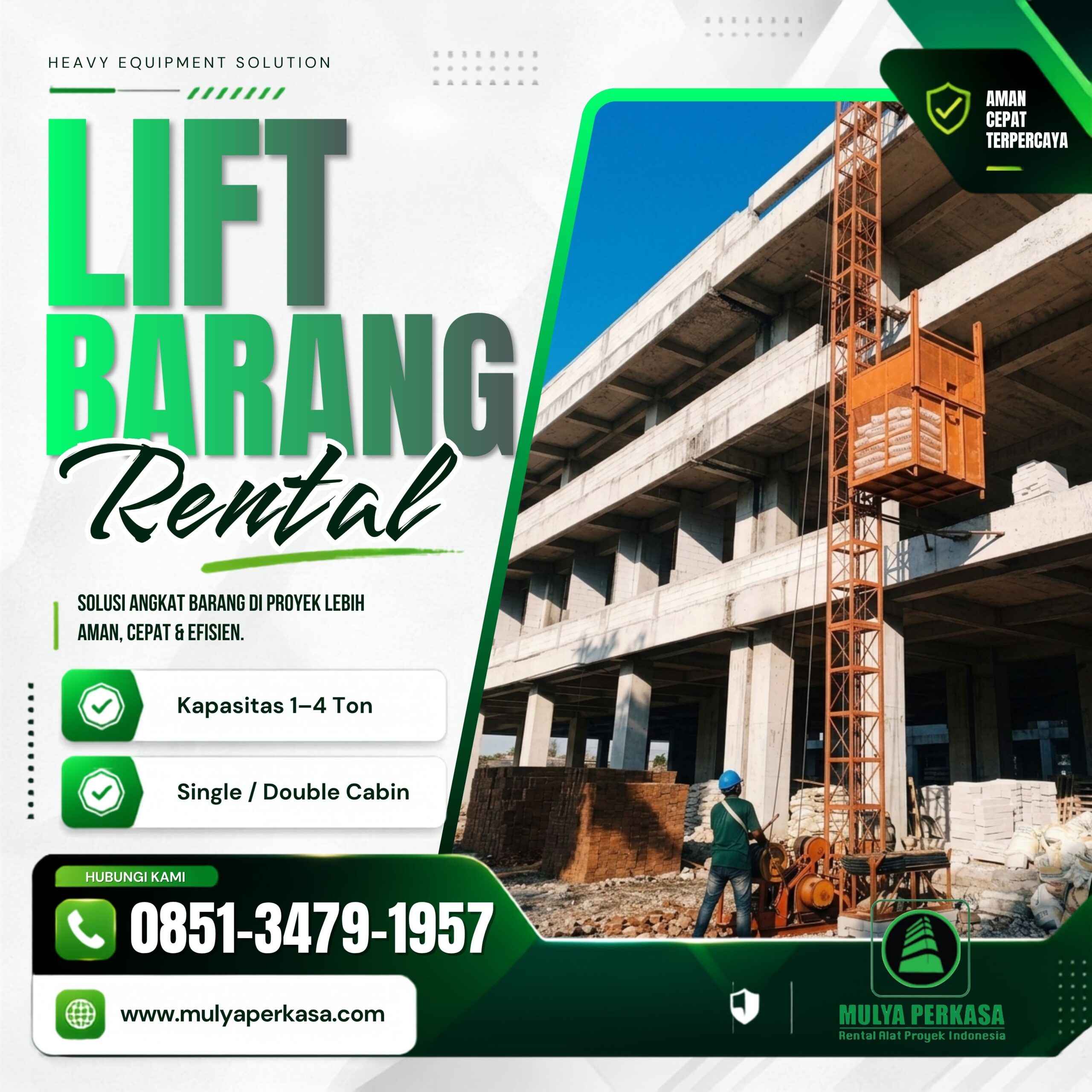 Sewa lift barang Depok terbaik untuk proyek gedung bertingkat.