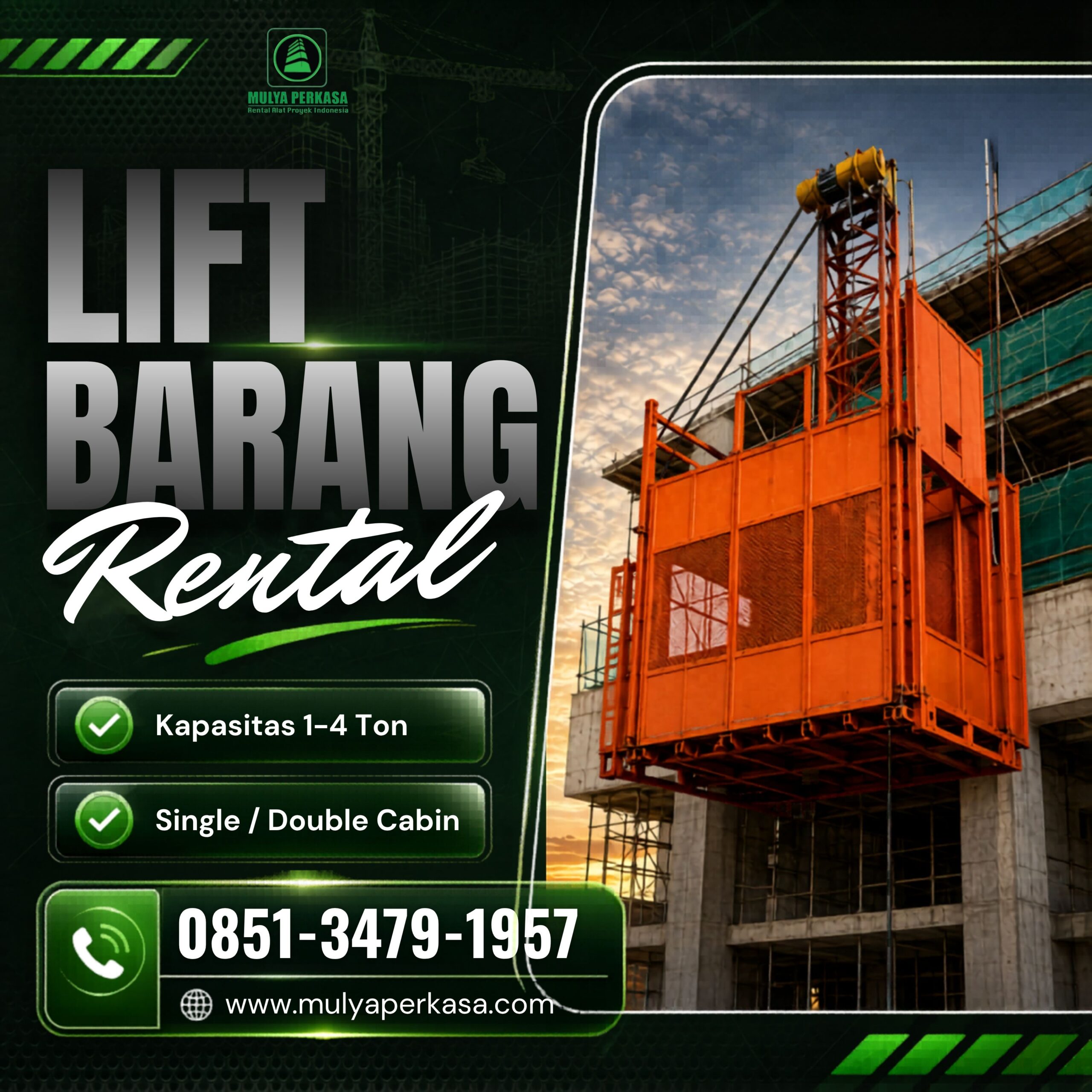 Jasa Sewa Lift Barang Jambi Terpercaya