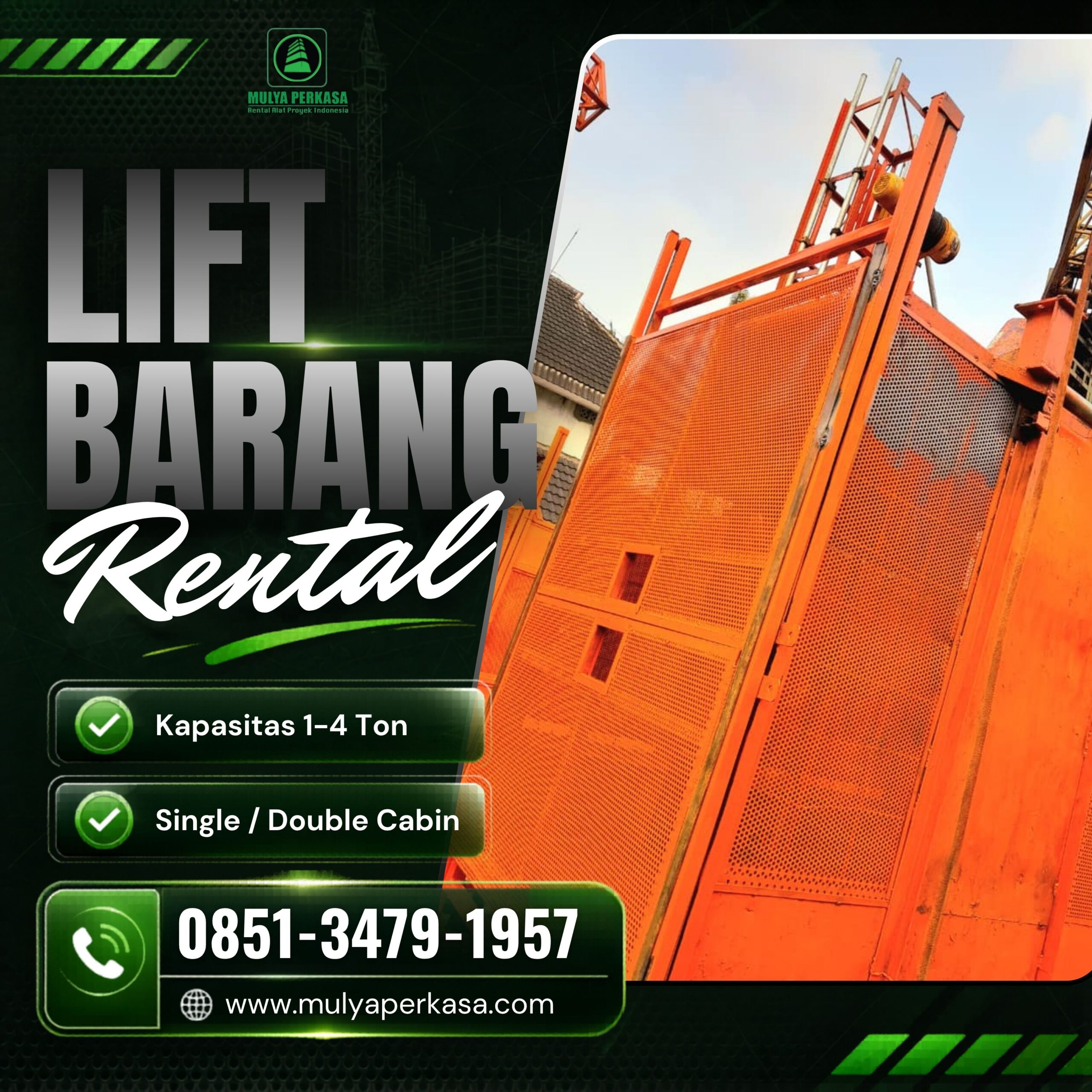 Sewa lift material Bekasi aman dan efisien untuk proyek pembangunan.