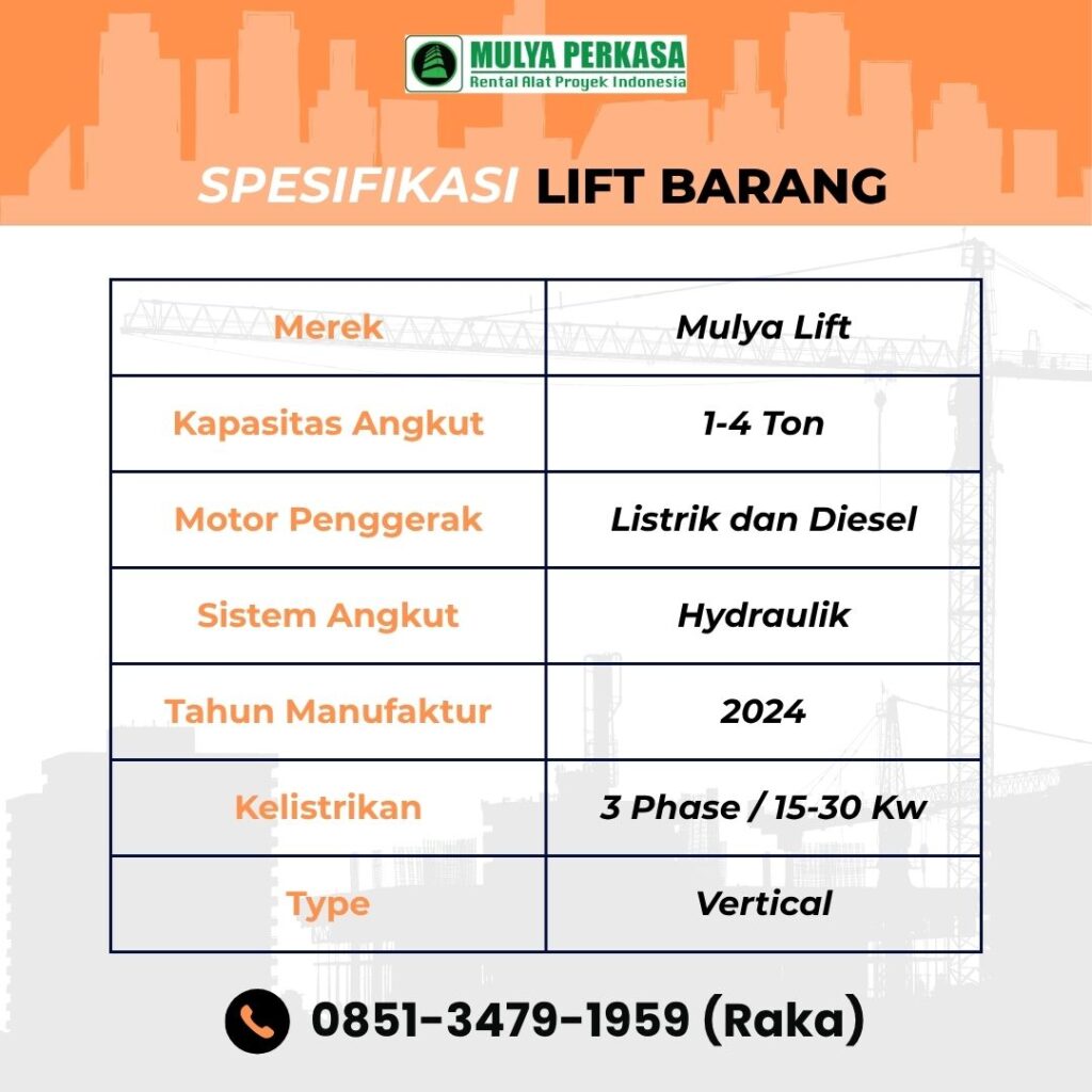 Pusat Sewa Lift Barang Bekasi