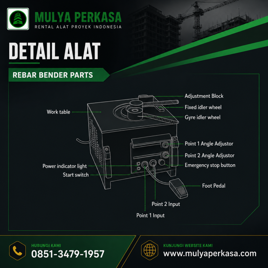 Jasa sewa bar bender Semarang Ø8–42 mm.