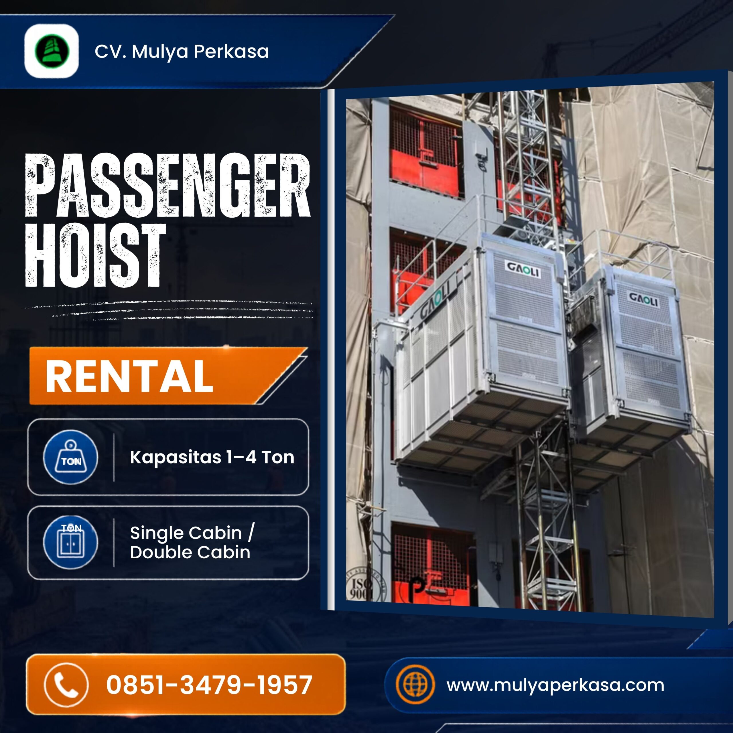Sewa Passenger Hoist Kota Bitung