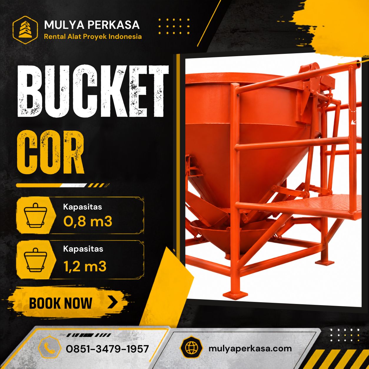 Sewa bucket cor Gresik untuk pengecoran gedung, jembatan, dan pabrik