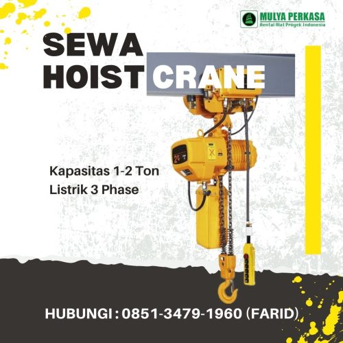 Sewa Hoist Crane Jember 1-2 Ton | Angkat Material Lebih Mudah